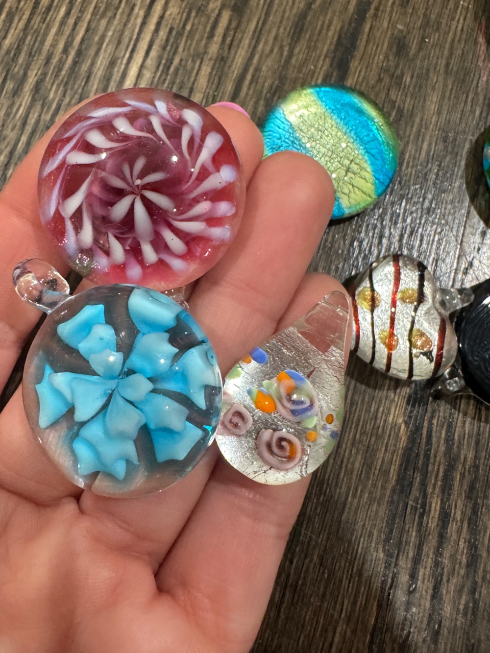 Mixed Artisan Glass Pendants Ceramic Beads Shells Craft Collection - Picture 12 of 12
